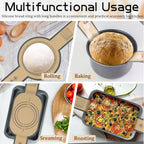 Silicone Bread Sling for Dutch Oven, 2 PCS Non-Stick & Easy Clean Reusable Silicone Bread Baking Mat with Long Handles, Easy to Transfer Sourdough Bread(Grey), medium, Gray