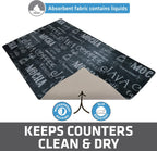 Drymate Coffee Maker Mat, (Coffee Station Bar Accessory) Protects Kitchen Countertops From Spills, Stains & Scratches, Absorbent, Waterproof, Washable (USA Made) (12” x 20”) (Java Chalkboard)