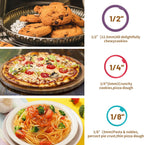 Rolling Pins,Rolling Pin and Silicone Baking Pastry Mat Set,Rolling Pins,Adjustable Stainless Steel Rolling Pin with Thickness Rings for Baking Dough,Pizza,Pie,Pasta