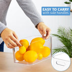 STORi Bliss 10" x 6" Open Clear Pantry Organizer Bin, Set of 4, Plastic Containers with Handle for Kitchen, Fridge, Cabinet, Closet, Bathroom, Undersink Storage Made in USA