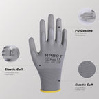 PU Coated Safety Work Gloves, 12 Pairs Work Gloves Mechanic Working Seamless Knit Glove with Polyurethane Coated Smooth