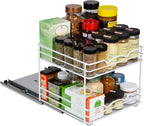HOLDN’ STORAGE White Spice Rack Organizer for Cabinet, Heavy Duty, Pull Out Spice Rack, Lifetime Limited Warranty, Spice Organization 10.5" W x 10.4" D x 8.8" H - Spice Racks for Inside Cabinets.