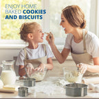 Cookie Cutters Set, 7 Pc. Kit, Measuring 1'', 1.5'', 2'', 2.5'', 3'', 3.5'', and 4'', Round Metal Baking Rings for Pastry, Biscuits, and Dough Cutting, Heavy Duty and Reusable, Multiple Sizes