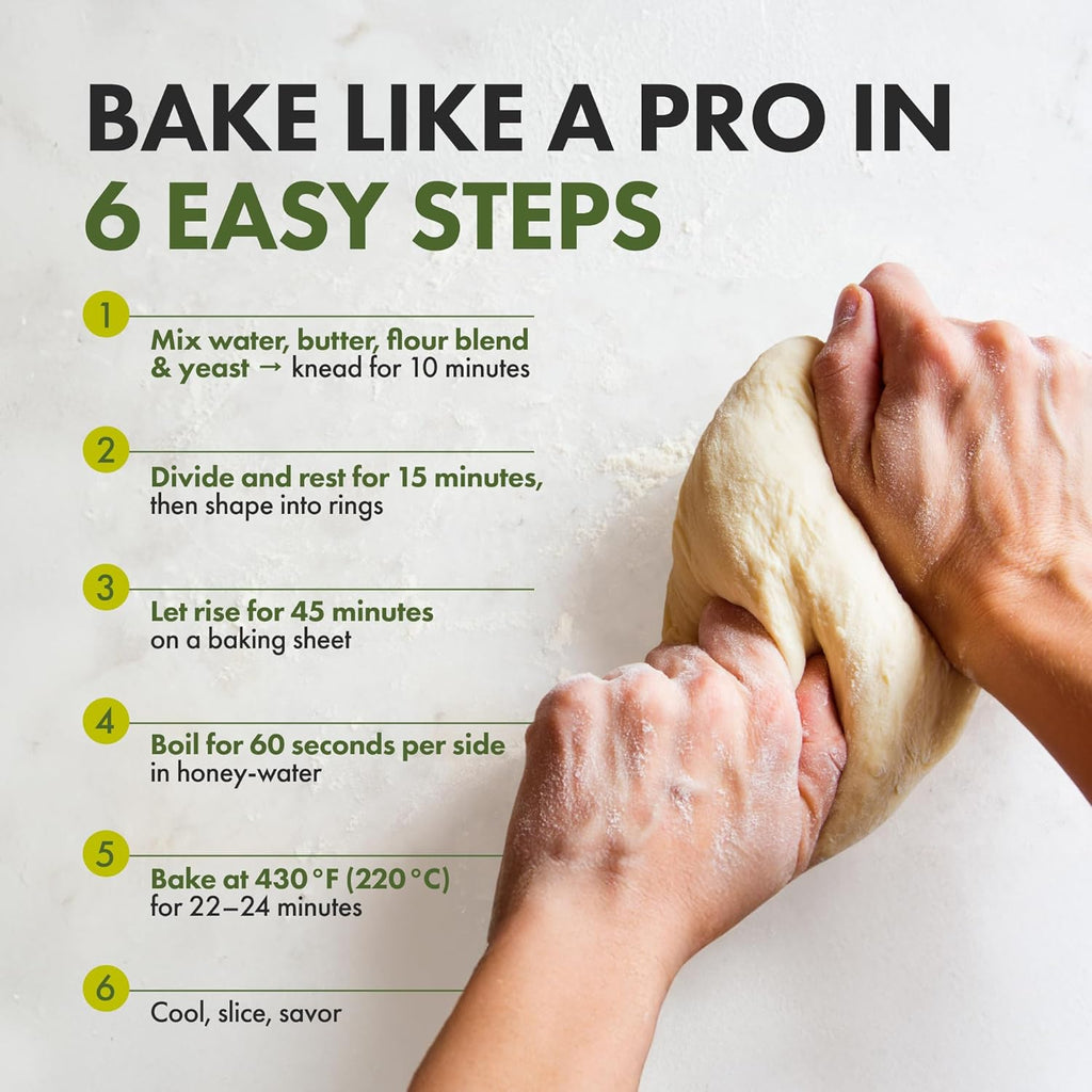 Let’s Bake Bread Organic Bagel Baking Mix - Makes Chewy, Golden Bagels at Home - USDA Organic, Non-GMO, No Additives, Easy Home Baking, Artisan-Style Bagels - 17.64 oz (1 Pack)