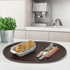Woodard & Charles Extra Large Oval Serving Tray – Walnut-Stained Wood Platter for Kitchen, Dining, Parties & Home Décor