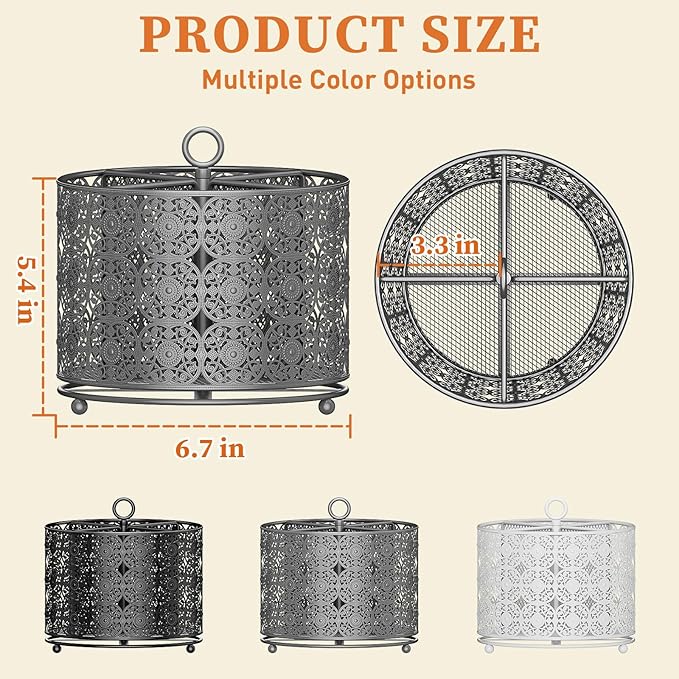 Rotating Utensil Caddy Countertop - Higher Raised Cutlery Caddy Holder - Metal Silverware Caddy Organizer with 4 Compartment for Kitchen Counter Party Office Silver