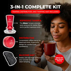 StealthActive&Co 53mm Espresso Tamper 3 in 1 Set Compatible with 54mm Filter - Spring Loaded Espresso Machine Tamper with Aluminum Handle, Espresso Distribution Tool, and Non-Slip Tamping Mat