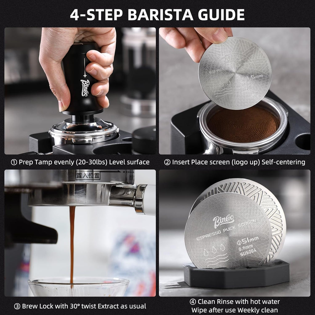 58.5mm Puck Screen - Metal Espresso Puck Screen Reusable Coffee Filter for Espresso Portafilter Filter Basket 58.5mm Thickness 150μm (1pack, 58.5 mm)