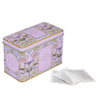 New English Teas Song Thrush and Berries Tea Tin in Pink with 40 English Breakfast Teabags