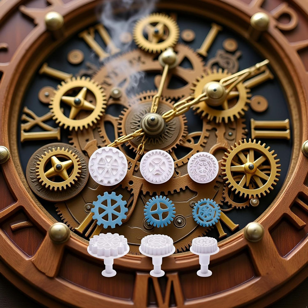 3Pcs White Gear Cookie Cutters, Steampunk Cogs Plunger Mold, 3D Gear Cookie Stamp Mold, Clock Wheel Biscuits Fondant Molds for Cake Cookie food Decoration Cookie Cutters Baking Tools