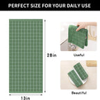 Homaxy 100% Cotton Terry Kitchen Towels(Grass Green, 13 x 28 inches), Checkered Designed, Soft and Super Absorbent Dish Towels, 6 Pack