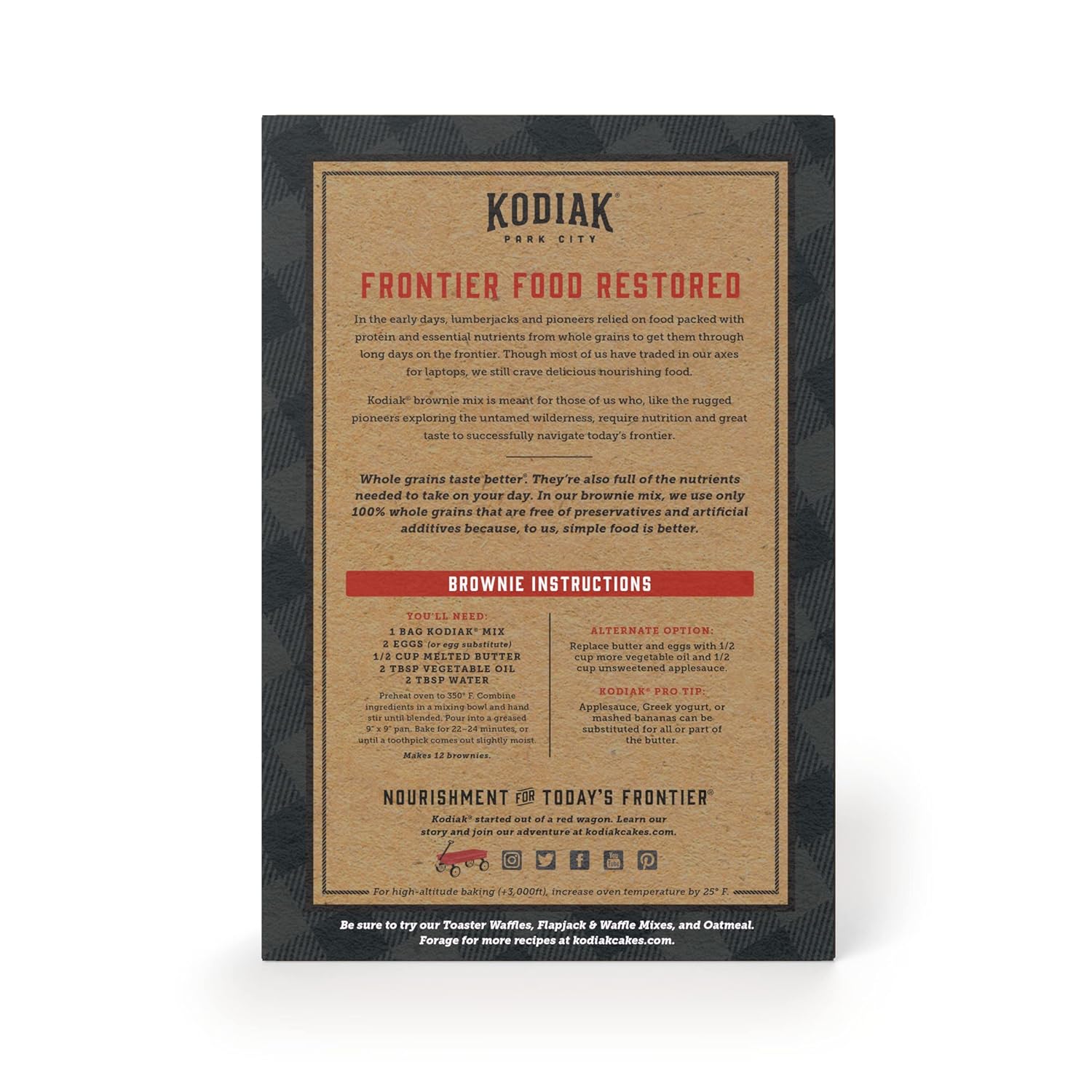 Kodiak Brownie Baking Mix, Chocolate Fudge, High Protein,100% Whole Grains, (Pack of 1)