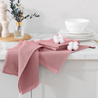 Kitinjoy 100% Cotton Kitchen Dish Cloths (12 X 12 Inches, Dried Roses),6 Pack Waffle Weave Ultra Soft Absorbent Dish Towels for Drying Dishes Quick Drying Kitchen Towels Dish Rags