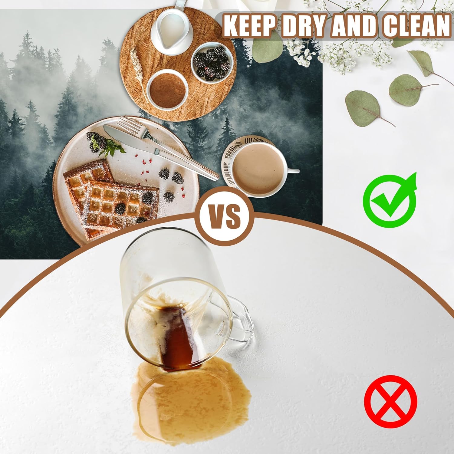 Foggy Forest Coffee Mat Absorbent Dish Drying Mat for Kitchen Counter Hide Stain Rubber Backed Coffee Bar Accessories Fit Under Espresso Machine Dish Drainer, 11.8 x 19.7 Inch