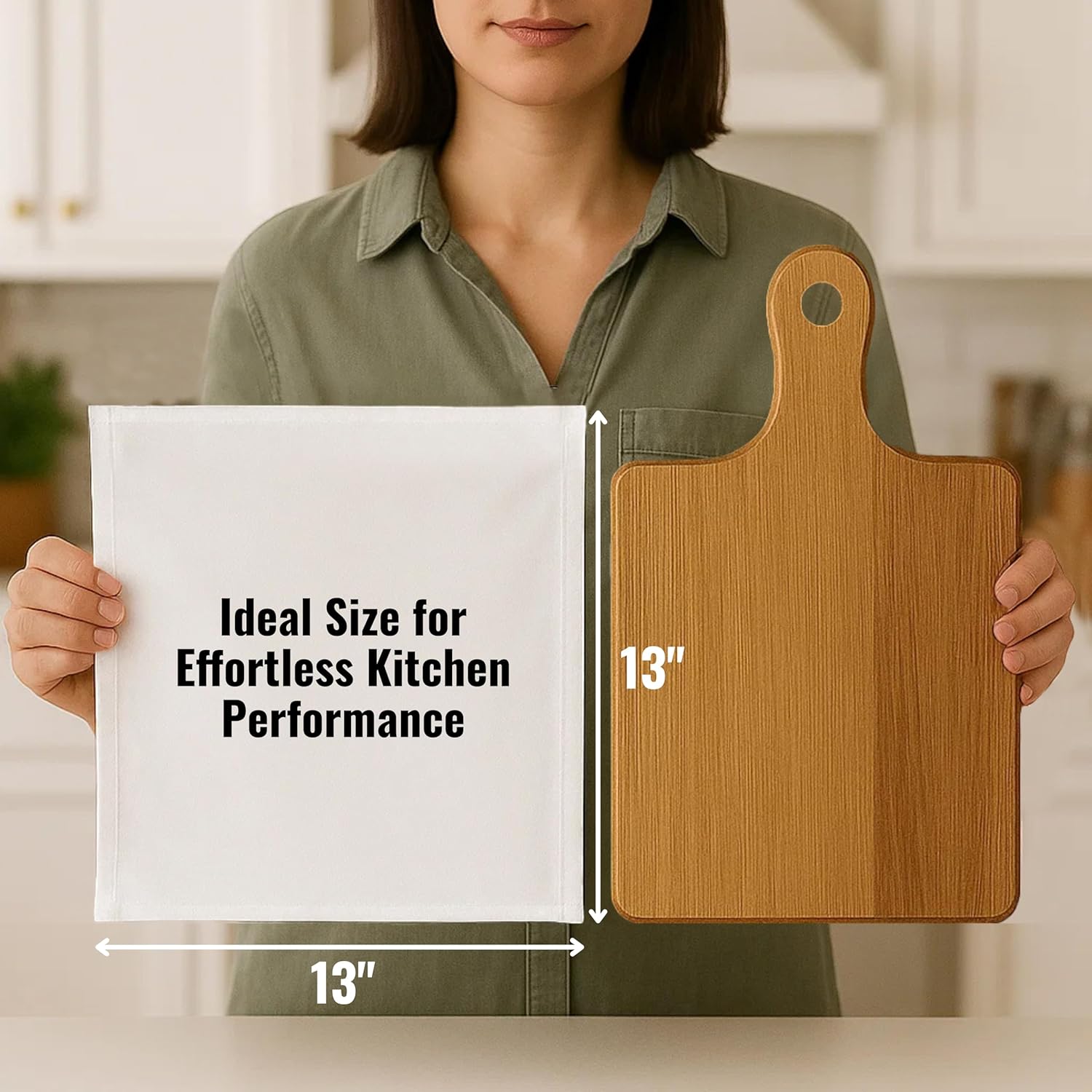 Dish Cloths Cotton| Kitchen Wash Cloth | Shop Towels Absorbent and Lint Free Flour Sack| Dishcloths for Kitchen Washing Dishes| Thick Absorbent Quick Dry Dish Rags | 12 Pack 13"x13" White