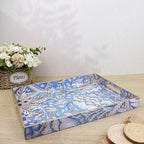 Rectangle Serving Tray with Handles, Coffee Table Tray for Ottoman, Living Room, Outdoor Tray for Patio Entertaining, Serving Breakfast Kitchen Platter, Windrush