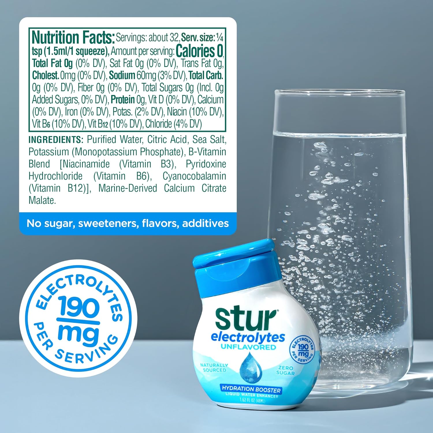 Stur Electrolyte Drops | Trace Minerals for Instant Hydration | No Sugar, No Sweeteners | Zero Calories | Unflavored Liquid Water Enhancer | Vegan & Keto Friendly | 5 Bottles (Makes 160 Drinks)