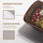 Vintage Rooster Dish Drying Mat Farmhouse Summer Sunflower Kitchen Dish Drying Pad Absorbent Fall Dish Dryer Mat for Kitchen Countertops Microfiber Dishes Drainer Pad Dish Drying Rack Mat (18x24 in)