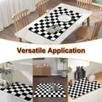 Dish Drying Mat for Kitchen, 15.7'' x 23.6'' Coffee Bar Mat for Countertops, Checkered Coffee Station Mats with Non-slip Rubber Backed, Absorbent Dish Dying Mat for Kitchen Counter, Black & White