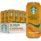 Starbucks Doubleshot Energy Drink Coffee Beverage, Caramel, Iced Coffee, 15 fl oz Cans (Packaging May Vary) (Pack of 12)