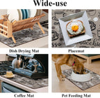 SHACOS Coffee Mat 2-Pack 12x19 Inch Absorbent Non Slip Coffee Maker Mat for Countertop Bar Accessories Espresso Machine Mat Dish Drying Mat Heat Resistant, Khaki