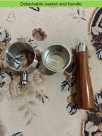 Maspresso 51mm Bottomless Portafilter for Delonghi La Specialista Espresso Machine EC9335 EC9155 EC9665 EC9355 Stainless Steel Portafilter 4 Cups -Wooden Handle