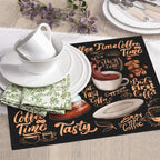 Fun Coffee Dish Drying Mat, Highly Absorbent Microfiber Kitchen Counter Pad Reusable Washable, 16*18"