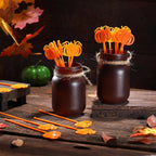 30 Pcs Halloween Swizzle Sticks Plastic Coffee and Cocktail Stirrers Fall Thanksgiving Drink Stirrers Cocktail Mixers for Halloween Fall Autumn Party Tea Coffee Bar Decoration(Pumpkin)