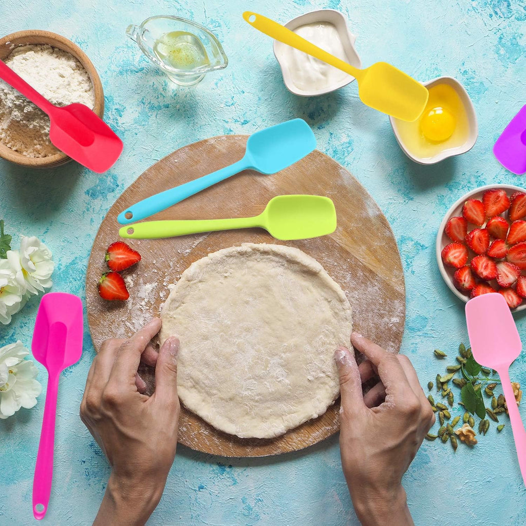 Patelai Silicone Spatulas, 7 Pieces 8.2 Inch Small Rubber Spoon Non Stick Kitchen Spatulas Heat Resistant Flexible Scrapers Baking Tool for Cooking, Mixing, Baking Tools