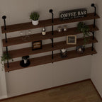 Floating Book Shelves for Wall 4 Tier 70 inch Bookshelf Industrial Pipe Shelving Shelves Bookcase Industrial Bookshelves Pipe Shelf Wood Wall Shelf for Living Room