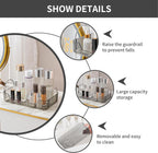 YCIA&DONE Bathroom Organizer Countertop, Makeup Storage, Skincare Cosmetic Tray Shelf, Perfume Holder Rack for Vanity Counter, Large Capacity, Easy to Install, Clean, 1 Tier, Smoky Gray