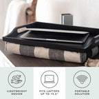 ROSSIE HOME Wood Bed Tray Lap Desk with Detachable Cushion, Serving Tray - Buffalo Check - Fits up to 15.6 Inch Laptops - Style No. 76108