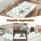Dish Drying Mat for Kitchen, 15.7'' x 23.6'' Coffee Bar Mat for Countertops, Checkered Coffee Station Mats with Non-slip Rubber Backed, Absorbent Dish Dying Mat for Kitchen Counter, Green & White