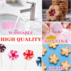 Silicone Lollipop Molds Candy Molds Silicone Sucker Molds Hard Candy Mold & 8 Rounds Nonstick Lollipop Mold With 20 Sticks for Candies,Bread,Jellies,Chocolate,Etc C