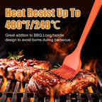 Silicone Basting Brush 2 Pcs Pastry Brush for Oil, BBQ, Grill, Sauce Baking Cooking, Dishwasher Safe (Orange)
