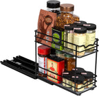 Pull Out Cabinet Organizer for Spices, Cans - Heavy Duty with Lifetime Limited Warranty- Pull Out Spice Rack- Cabinet Pull Out Shelf for Cans,Dishes, Etc, 4-1/2"Wx10-3/8"Dx8-7/8"H, Black