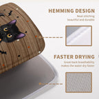 Halloween Spooky Pumpkin Dish Drying Mats Ghost Dish Mat Kitchen Cat Large Drying Matt Dishes Dryer Pad for Kitchen Counter Absorbent Microfiber Washable Foldable Reusable 18x24 in