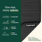 Cuisinart Dish Drying Mats for Kitchen Counter - (2) 18" x 24" Ultra Absorbent Dish Drying Mat XL - Foldable, Machine Washable, Fast Drying Dish Mat (Horizontal Stripes)