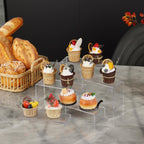 Goabroa 2 Sets 10 Pcs Acrylic Display Risers, Clear Rectangular (7"-8"-9" L) Risers Display Stands, Acrylic Stands for Jewelry, Cupcake, Perfume, Figures