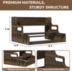 3-Tier Liquor Bottle Display Shelf, Bar Stand for Whiskey, Spirits, Coffee Syrup Rack Organizer, Countertop Wine Rack for Home, Mini Coffee Bar, Small Liquor Cabinet and Kitchen Dark Brown