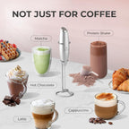 Zulay Kitchen Powerful Milk Frother Wand With 4 AA Duracell Batteries - Ultra Fast Handheld Drink Mixer - Electric Whisk Foam Maker for Coffee, Lattes, Cappuccino, Matcha & Creamer -