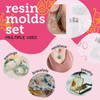 Incraftables Epoxy Resin Molds Kit Bundle. Silicone Resin Kit with Molds including 24pcs Molds, Earring, Keychain, Bracelet & DIY Jewelry Making Supplies. Large Epoxy Resin Kits and Molds Complete Set