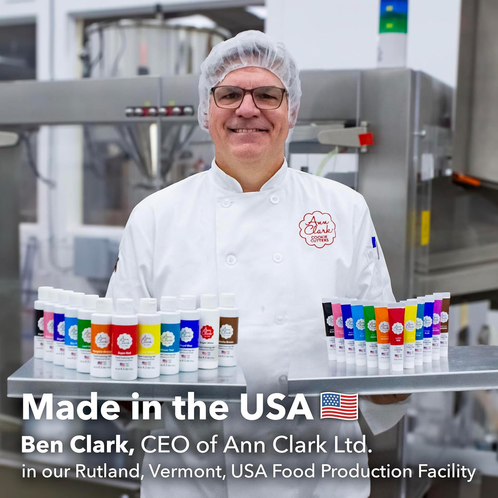 Ann Clark Cookie Cutters Professional-Grade Gel Food Coloring Made in USA .7 oz, 12 Colors