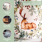 Maison d' Hermine Coffee Mug with Handles Fine Bone China Mugs Pack of Two Tea Cups for Hot Beverages Cappuccino Latte Home Restaurant Office Perfect for Gift (Holly Time, 15 Ounce)