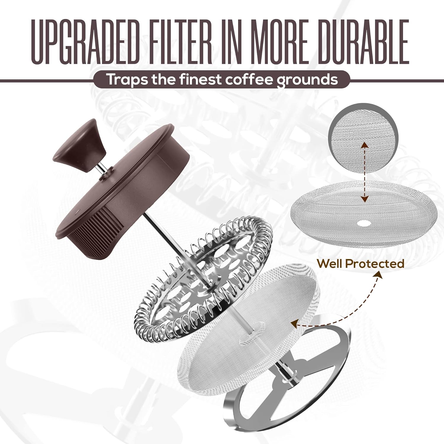 Utopia Kitchen 12 Ounce 0.35 Liter French Press Coffee Maker, Tea Maker, Travel Coffee Presses, Heat Resistant Thickened Borosilicate Coffee Pot for Camping Travel Gifts, Deep Taupe Pack of 1