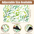 Dish Drying Mat Watercolor Green Leaves Coffee Bar Mat for Countertop Absorbent Hide Stain Rubber Backed Dish Drainer Rack Pad Espresso Machine Cafe Table Decor 15.7 x 23.6 Inch