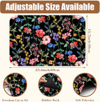 Beautiful Flowers Dish Drying Mat for Kitchen Counter Coffee Mat Hide Stain Absorbent Rubber Backed Drying Rack Pad Espresso Machine Coffee Bar Accessories 15.7 x 23.6 Inch