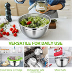 TeamFar Mixing Bowls, 4.5/3/1.5 QT Stainless Steel Nesting Salad Bowls with Airtight Lids, For Serving/Mixing/Storing/Prepping, Non-Toxic & Sturdy, Visible & Easy Clean, Multi-Color, Set of 3