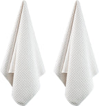 POLYTE Ultra Premium Microfiber Kitchen Dish Hand Towel Waffle Weave, 8 Pack (16x28 in, Off White)
