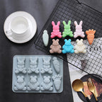 2 Pcs Easter Silicone Molds, 8- Cavity Non-Stick Bunny Carrot Baking Molds, Chocolate Cake Molds, for Making Candy, Soap, Ice Cube, Pudding, Jelly, Soap, Cake Topper Decoration